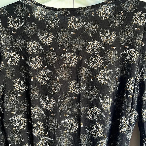 NWT FRNCH Paris Long sleeve Floral wrap midi dress women’s size Small - Picture 9 of 12